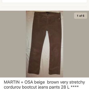 MARTIN OSA very stretchy tan cords corduroy jeans
